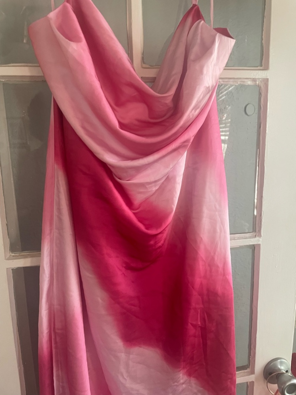 Fashion Nova Pink Ombré Satin Midi Dress - Picture 2 of 4